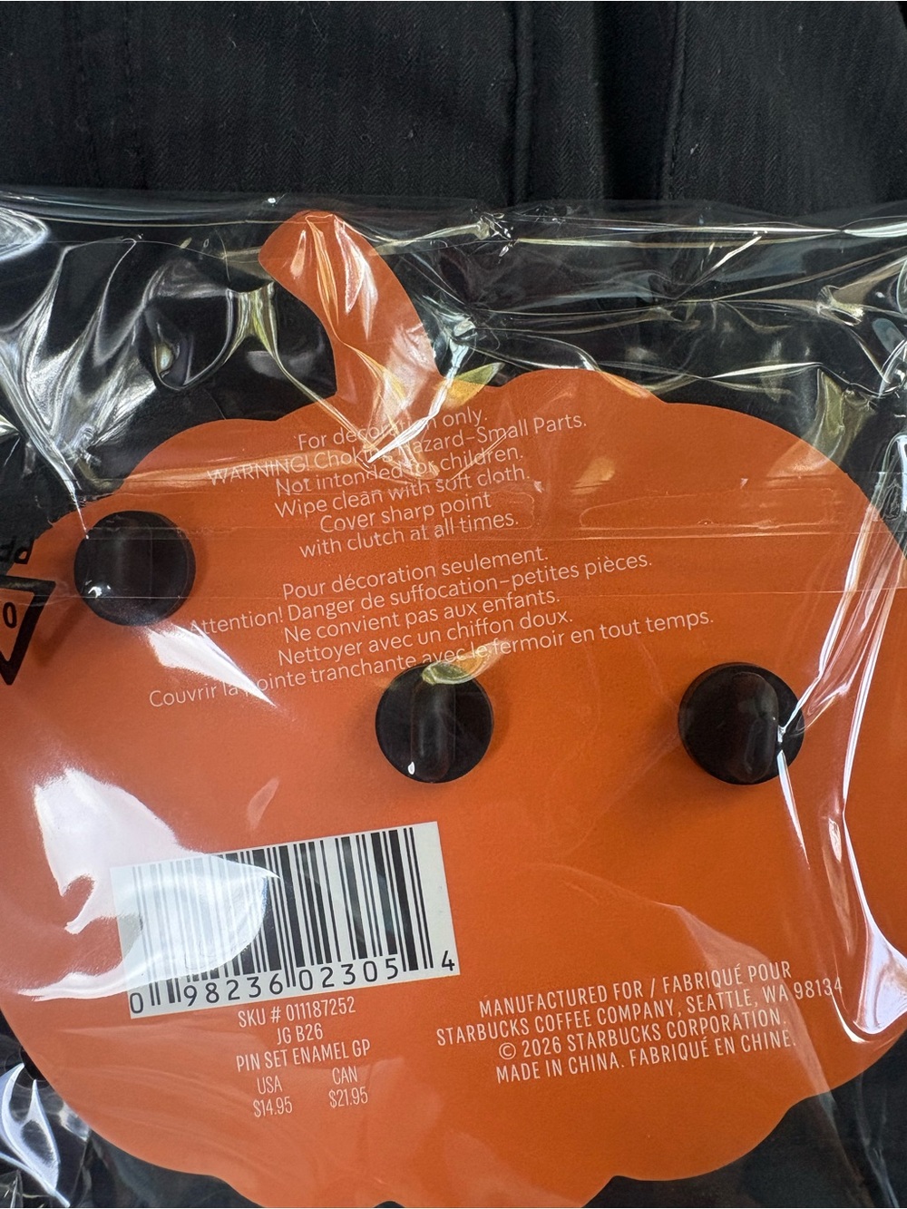 Starbucks x Peanuts Orange Pumpkin Seasonal 2026 pin set NIP 60th anniversary - Picture 4 of 6